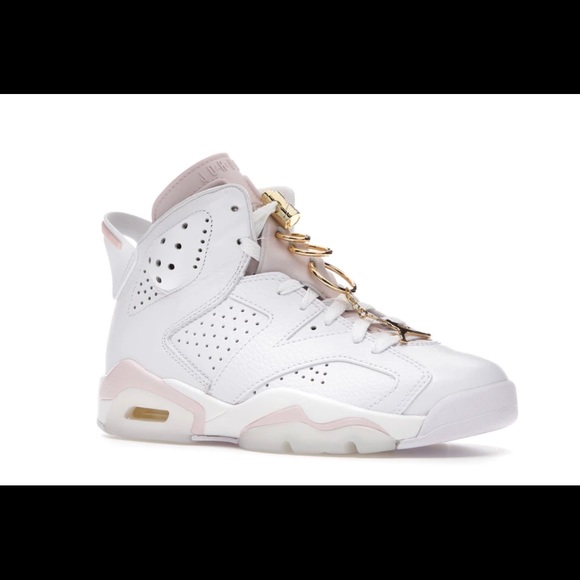 Women's Air Jordan 6 Gold Hoops (W), Size 9 - Picture 7 of 8